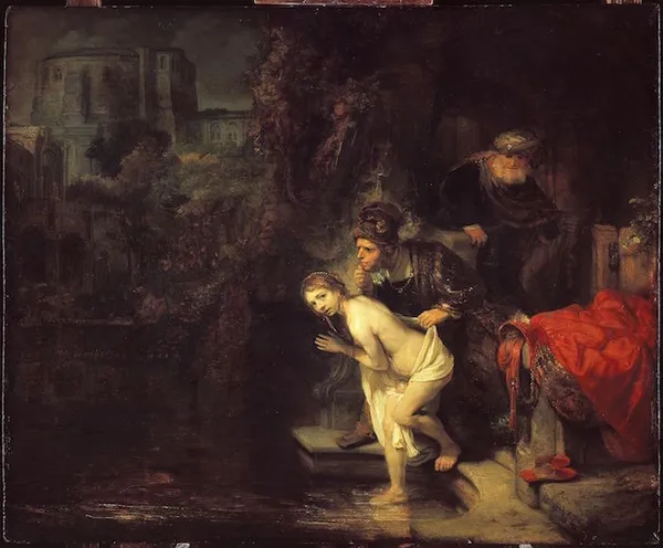 Rembrandt: Susanna and the Elders (1637-47) Oil on panel, 76 x 91 cm, Gemäldegalerie, Berlin