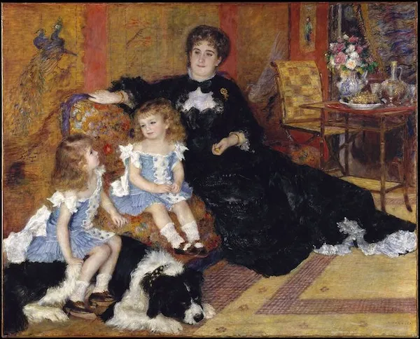 Pierre-Auguste Renoir: Madame Charpentier and her children (1878). Oil on canvas 153 cm (60.2 ″) x 190 cm (74.8 ″). Metropolitan Museum of Art