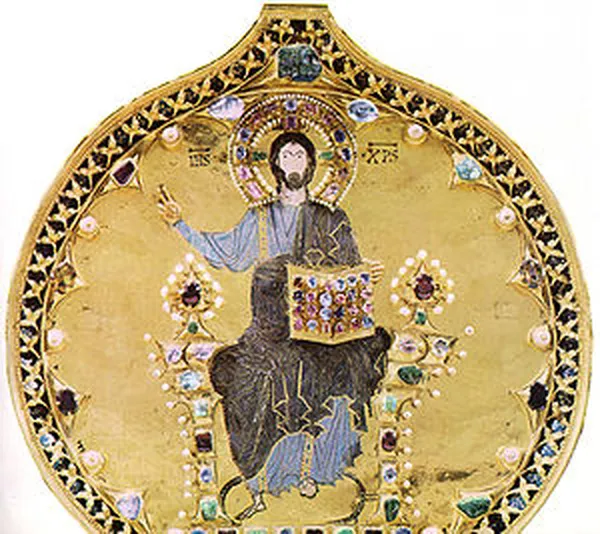 The central panel of Christ in Majesty