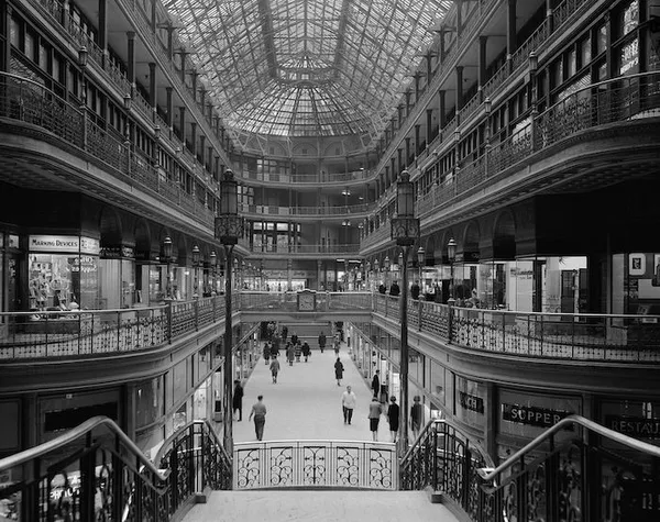 The Arcade in Cleveland, Ohio, looking south toward Euclid Avenue (March 7, 1966)
