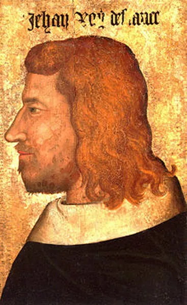 Portrait of John painted on wood panel around 1350, Louvre Museum