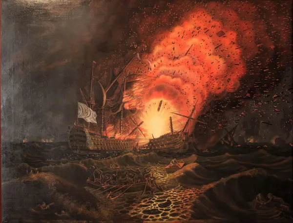 François Aimé Louis Dumoulin: The end of the César (1804). Oil on canvas. Musée historique de Vevey. (Photograph taken September 24, 2010 by Rama)