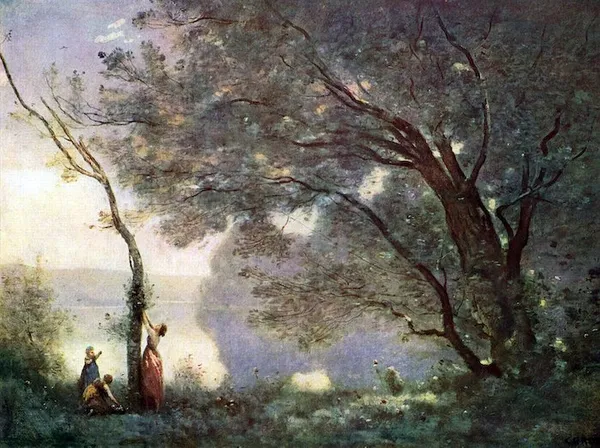 Jean-Baptiste-Camille Corot: Souvenir de Mortefontaine (1864) Oil-on-canvas; 65.5 cm × 89 cm (25½ in × 35 in), Louvre
