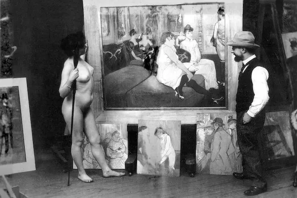 Maurice Guibert: Toulouse-Lautrec in atelier (circa 1895)