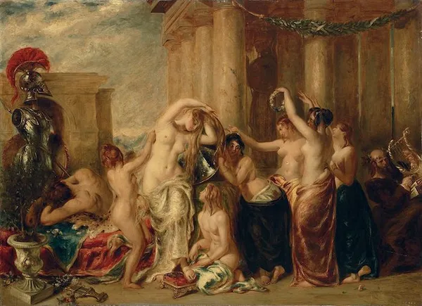 William Etty Venus and Her Satellites (1835 ); oil on panel; 80.6 cm (31.7 in) by  111 cm (43..7 in);	Museo de Arte de Ponce
