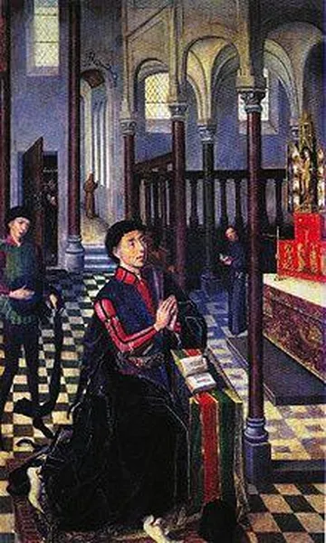 Jorge Ingles, A portrait of the donor Don Íñigo López de Mendoza, Marqués de Santillana from the Altarpiece of Buitrago, ca. 1455Borchert;The Age of Van Eyck; 2002, p. 34 and 145-46