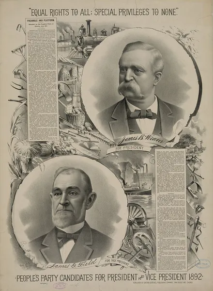 People's party candidates for president and vice president 1892 (circa 29 September 1892). Library of Congress's Prints and Photographs division