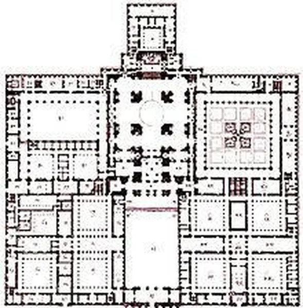 El Escorial: floor plan, based on the floor plan of Solomon's Temple.