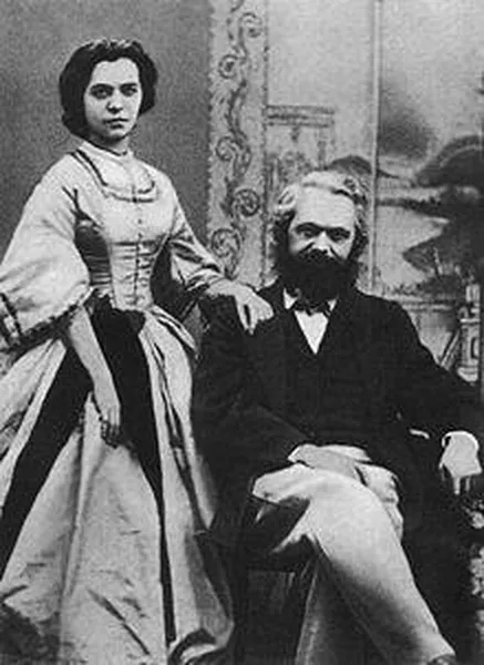 Karl Marx and his daughter Jenny (before May 1864)