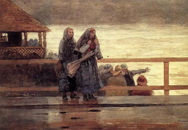 Winslow Homer: Perils of the Sea (1881), watercolor. Sterling and Francine Clark Art Institute