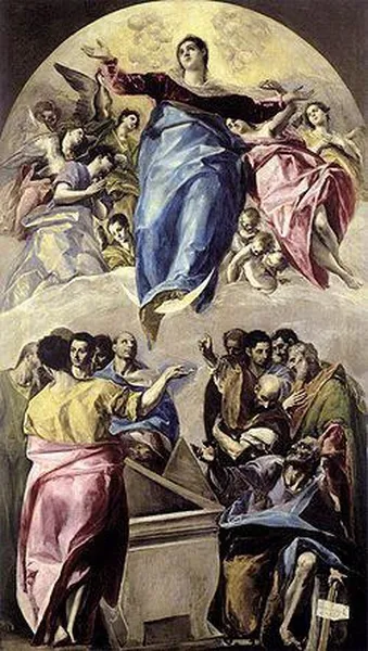 The Assumption of the Virgin (1577–1579, oil on canvas, 401 × 228 cm, Art Institute of Chicago) was one of the nine paintings El Greco completed for the church of Santo Domingo el Antiguo in Toledo, his first commission in Spain.