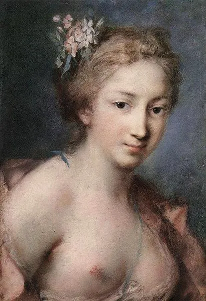 Rosalba Carriera: Flora, 1730; pastel on paper, Uffizi Gallery, Florence