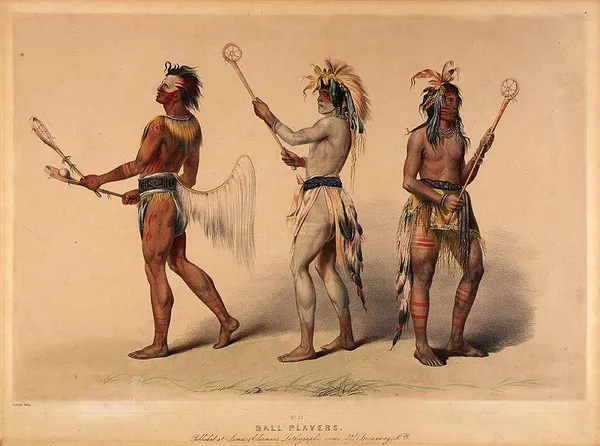 George Catlin: Ball PlayersDate unknown. Hand-colored lithograph on paper 12 x 17 7/8 inches Smithsonian American Art Museum