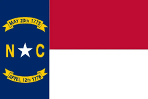 The flag of North Carolina bears the date of the Halifax Resolves: April 12, 1776.