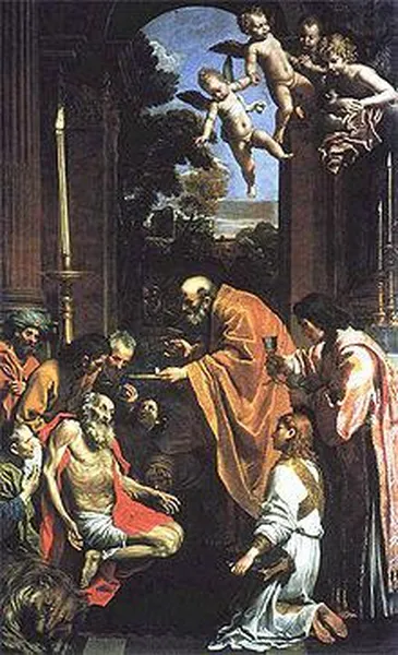 Domenichino: Last Communion of St. Jerome (1614), Pinacoteca Vaticana.
