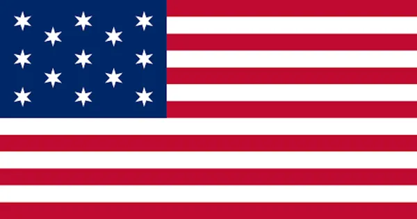Possible representation of Francis Hopkinson's Navy flag showing 6-pointed stars in rows.