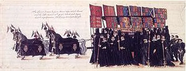 Elizabeth's funeral cortège, 1603, possibly by William Camden