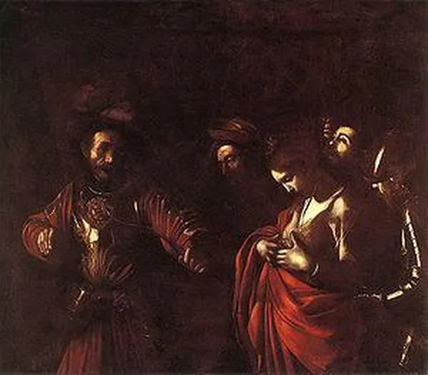Caravaggio: The Martyrdom of Saint Ursula (1610) Oil on canvas, 154 cm × 178 cm (61 in × 70 in), Galleria di Palazzo Zevallos Stigliano, Naples