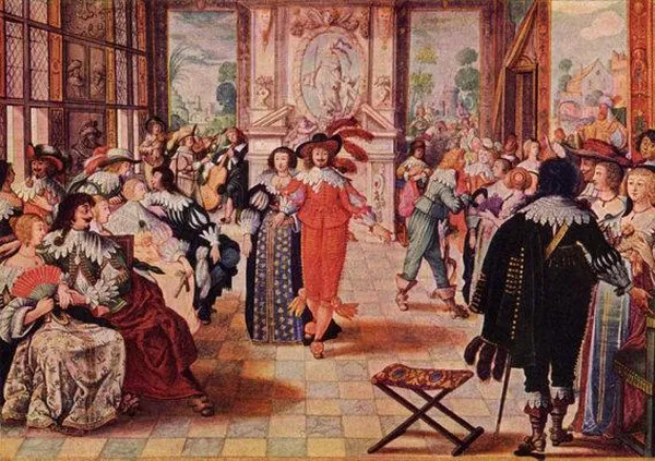 Abraham Bosse, The Ball (1635) Watercolor on paper, 10.4 × 15 cm,Kupferstichkabinett, Berlin