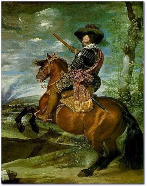 Diego Velázquez: Equestrian portrait of the Count-Duke of Olivares (1634) Oil on canvas, 313 x 239 cm, Museo del Prado, Madrid.