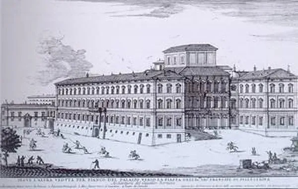 Palazzo Barberini in an 18th-century engraving: its entrance court is a public space.