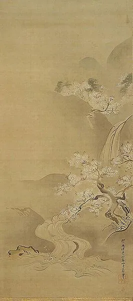 Kanō Tanyū: Spring Landscape (1672)