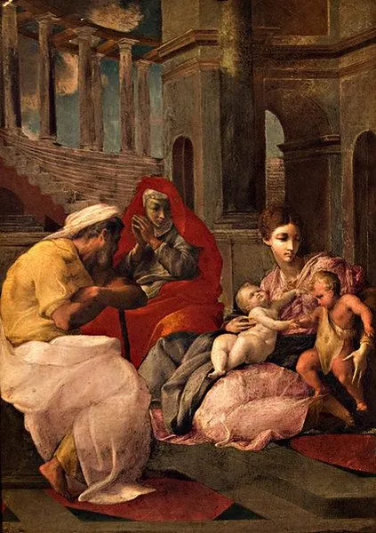 Francesco Primaticcio: The Holy Family with St Elizabeth and John the Baptist (undated) Hermitage, St. Petersburg.