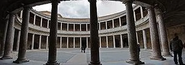 Hismattness: Panoramic view of the lower level of The Palace of Charles V. (2009)