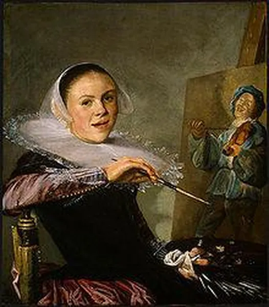 Judith Leyster: Self-portrait, near age 21, 1630, in National Gallery of Art, Washington, D.C.