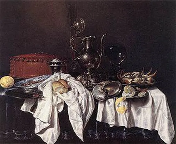 Willem Claeszoon Heda: Still Life with Pie, Silver Ewer and Crab (1658) Oil on canvas Frans Halsmuseum, Haarlem