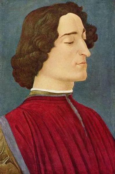Sandro Botticelli: Portrait of Giuliano de Medici (1478) Panel, 54 cm × 36 cm (21 in × 14 in), Staatliche Museen, Berlin