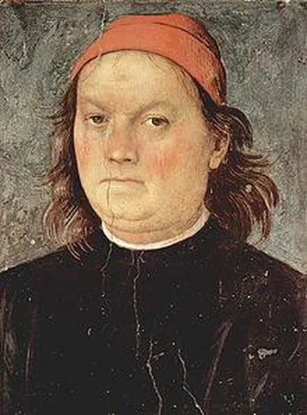 Pietro Perugino: Self-portrait (1497-1500) fresco, 40 × 30,5 cm, Collegio del Cambio, Perugia