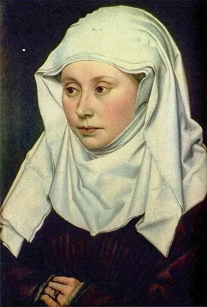 Robert Campin: Portrait of a Woman (c. 1430-1435), Oil of wood, 40 × 27 cm, National Gallery, London