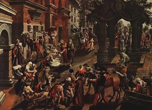Pieter Aertsen: Apostles Peter and John(1575) Oil on wood, 55,5 x 76 cm, The Hermitage, St. Petersburg