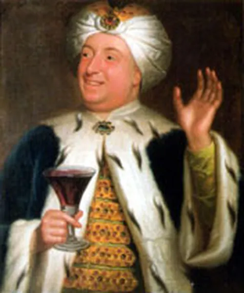 Unknown artist: Portrait of Sir Francis Dashwood in club dress, oil, circa 1750,hanging at his home in West Wycombe Park