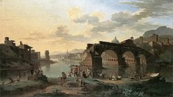 River View with the Ponte Rotto by Jacob de Heusch, from 1696