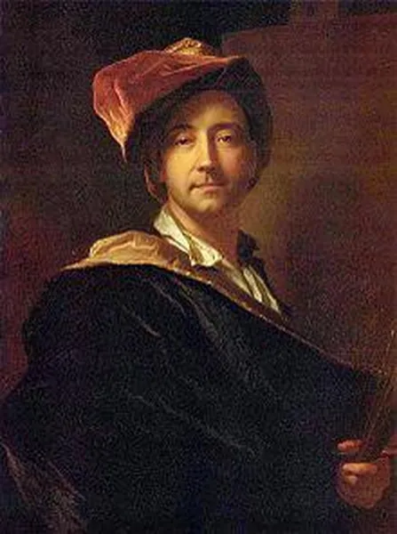 Hyacinthe Rigaud: Self-portrait in a turban, 1698, Perpignan, Musée Hyacinthe Rigaud.