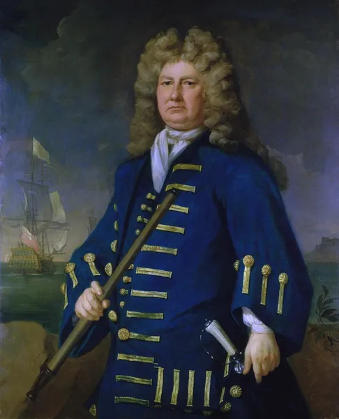 Michael Dahl:  Sir Cloudesley Shovell, 1650-1707. Oil on canvas.