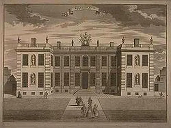 In its original form Marlborough House had just two stories. This illustration of c.1750 shows the garden front.