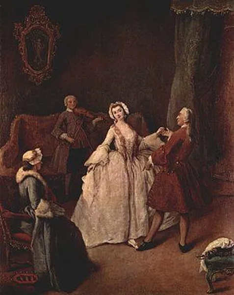 Pietro Longhi: "La lezione di danza" (The Dancing Lesson), ca 1741, Gallerie dell'Accademia, Venice.