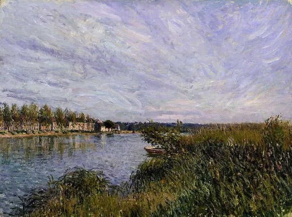 Alfred Sisley: View of Saint-Mammès, (circa 1880), oil on canvas, 45.5 cm (17.9 in) x 73 cm (28.7 in), The Walters Art Museum.