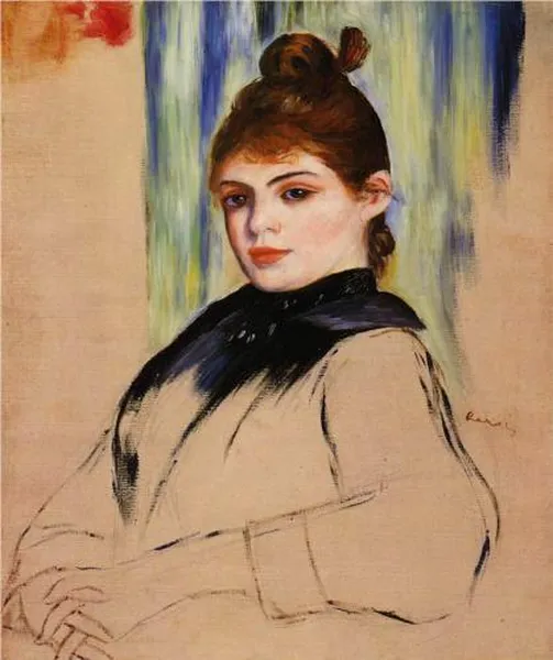 Pierre-Auguste Renoir: Young Woman with a Bun in Her Hair (1882) oil on canvas; Private Collection 