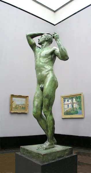 Auguste Rodin: The bronze age (1875/76) (Shown in the gallery of impressionists in the Alte Nationalgalerie (Old National gallery), Berlin. Behind to the right a panting by Édouard Manet, on the left a painting by Camille Pissarro.
Photo taken 18 April 2006 by Daniel Ullrich, Threedots