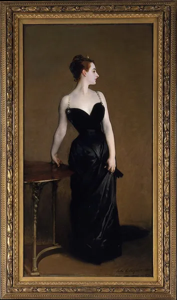 John Singer Sargent, Madame X (Madame Pierre Gautreau), 1884, oil on canvas, 234.95 × 109.86 cm, (92.50 in × 43.25 in), Manhattan: Metropolitan Museum of Art.