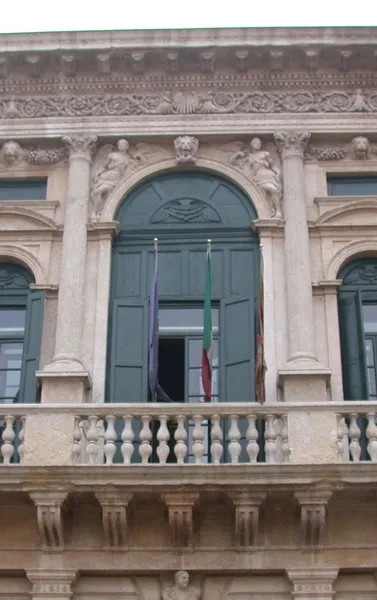 Palazzo Bevilacqua, in Verona: a richly-detailed bay of the piano nobile. (Photo taken October 2006 by MM)