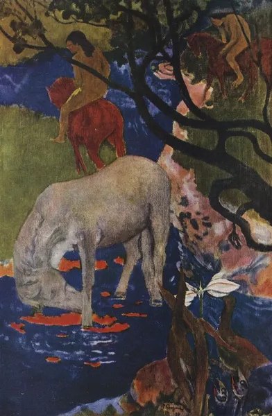 Paul Gauguin: The white horse (1898); oil on canvas 141 cm (55.5 ″) x 91 cm (35.8 ″); Louvre Museum