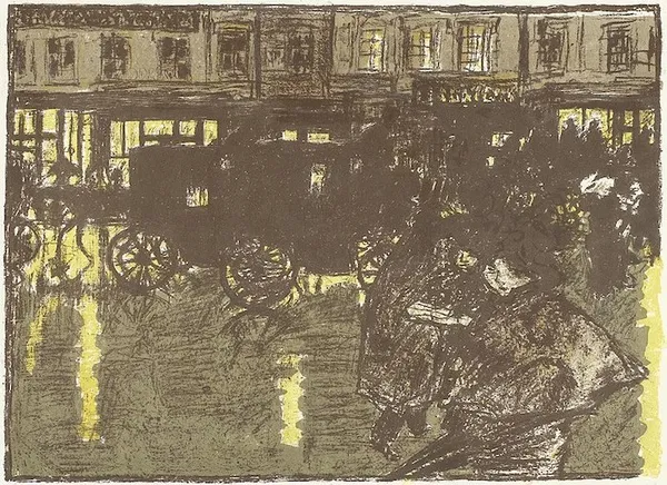 Pierre Bonnard - Quelques aspects de la vie de Paris - Rue, le soir, sous la pluie