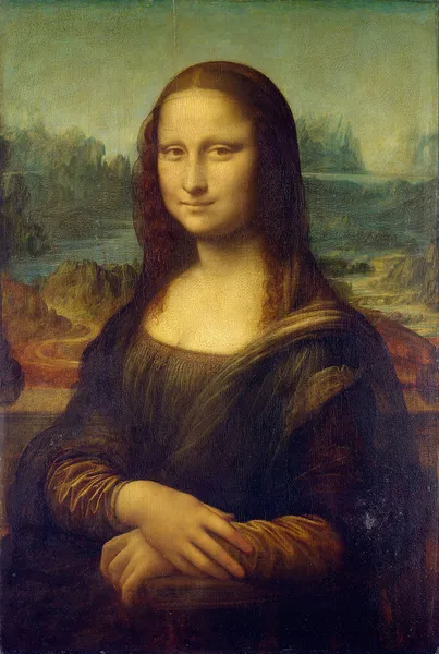 Leonardo da Vinci: Mona Lisa (c. 1503–1506), Oil on wood panel, 54 cm × 39 cm (21 in × 15 in), Czartoryski Museum, Kraków