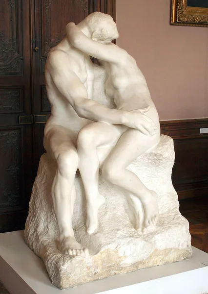 Auguste Rodin: The Kiss (1884), Marble, 181.5 cm × 112.5 cm × 117 cm (71.5 in × 44.3 in × 46 in), Musée Rodin, Paris (Photo taken 13 April 2008 by Szilas)