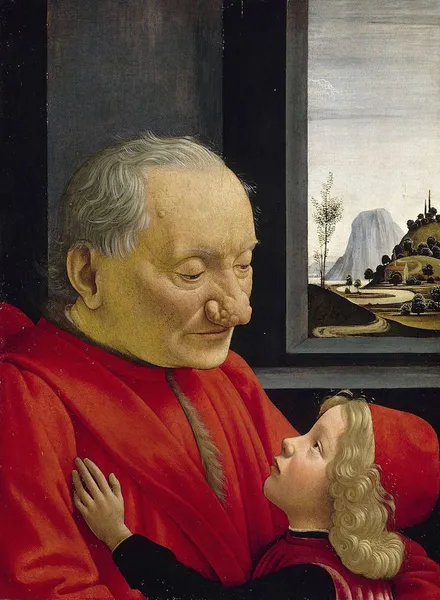 Domenico Ghirlandaio: An Old Man and His Grandson (c. 1490) Tempera on wood, 62 x 46 cm; Musée du Louvre, Paris